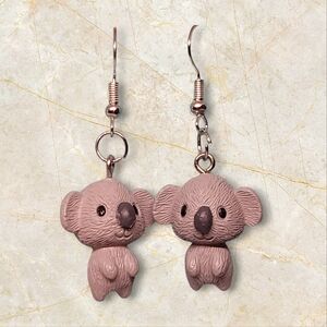 Adorable Koala Earrings in Brown